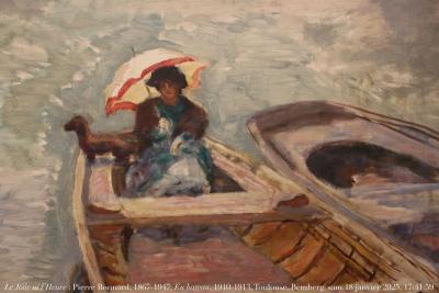 photographie “Le Jour ni l’Heure 0302 : Pierre Bonnard, 1857-1947, En bateau, 1910-1913, Toulouse, fondation Bemberg, samedi 18 janvier 2025, 17:41:59” par Renaud Camus — www.renaud-camus.net — Bonnard, Pierre Bonnard, En bateau, bateau, barque, Marthe, tableau, Toulouse, fondation Bemberg, Bemberg