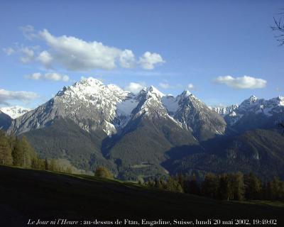 photographie “Le Jour ni l\'Heure : au-dessus de Ftan, Engadine, Grisons, Suisse, lundi 20 mai 2002, 19:49:02” par Renaud Camus — www.renaud-camus.net — Alpes, montagnes, Switzerland