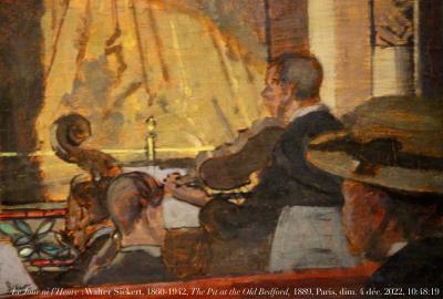 photographie “Le Jour ni l’Heure 0781 : Walter Sickert, 1860-1942, The Pit at the Old Bedford, c. 1889, Toulouse, Fondation Bemberg, Paris, Petit Palais, exp. Sickert, dimanche 4 décembre 2022, 10:48:19” par Renaud Camus — www.renaud-camus.net — Sickert, Walter Sickert, The Pit at the Old Bedford, Toulouse, Fondation Bemberg, Paris, Petit Palais, exposition Sickert