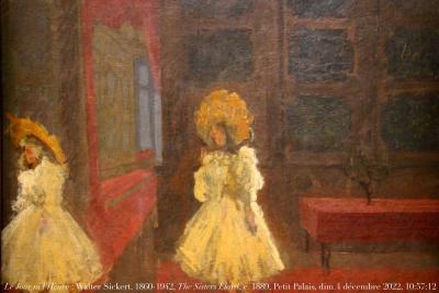 photographie “Le Jour ni l’Heure 1795 : Walter Sickert, 1860-1942, The Sisters Lloyd, c. 1889, British Government Art Collection, et exp. Sickert, Petit Palais, Paris, dimanche 4 décembre 2022, 10:57:12” par Renaud Camus — www.renaud-camus.net — Sickert, Walter Sickert, The Sisters Lloyd, Government Art Collection, Paris, Petit Palais, exposition Sickert