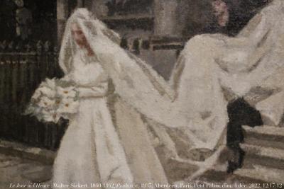 photographie “Le Jour ni l’Heure 0980 : Walter Sickert, 1960-1942, Pimlici, c. 1937, Aberdeen Ciry Council, Paris, exp. Sickert, Petit Palais, dimanche 4 décembre 2022, 12:17:12” par Renaud Camus — www.renaud-camus.net — Sickert, Walter Sickert, Pimlico, mariage, mariée, Aberdeen, Aberdeen City Council, Paris, Petit Palais, exposition Sickert