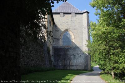 photographie “Le Jour ni l’Heure 2712 : Roncevaux (Roncesvalles), collégiale royale, chapelle Saint-Augustin, XIVe s., Navarre, Espagne mercredi 28 août 2024, 16:59:26” par Renaud Camus — www.renaud-camus.net — Roncevaux, Roncesvalles, San Agustin, Saint-Augustin, tour, tower, torre, chapelle, capella, Sanche, Sancho, Sancho VII, monastère, collégiale royale, Espagne, Navarre, Navarra