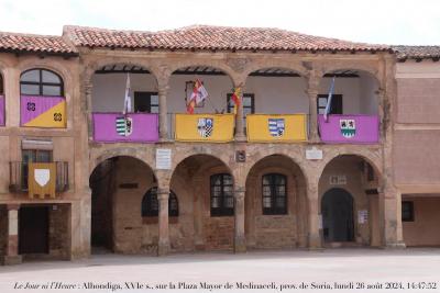 photographie “Le Jour ni l’Heure 1980 : Alhondiga (grenier à grains), XVIe s., sur la Plaza Mayor de Medinaceli, province de Soria, en Vieille-Castille, Espagne, lundi 26 août 2024, 14:47:52” par Renaud Camus — www.renaud-camus.net — Alhondiga, grenier à grains, grenier à blé, Plaza Mayor, Medinaceli, Soria, provincia di Soria, province de Soria, Vieille-Castille, Castille, Castilla y Leon, Castilla