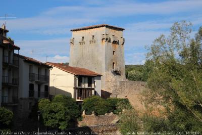 photographie “Le Jour ni l’Heure 2542 : Covarrubias, province de Burgos, Castille, tour, 943, de Fernan (Ferdinand) Gonzalez, premier  comte de Castille, 910-973, dite aussi de Dona Urraca, sa fille, mardi 27 août 2024, 18:32:05” par Renaud Camus — www.renaud-camus.net — Covarrubias, tour, torreone, Fernan Gonzalez, tour de Ferdinand Gonzalez, comte de Castille, château, Castille, province de Burgos