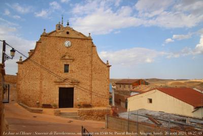 photographie “Le Jour ni l’Heure 2120 : Souvenir de Torrehermosa,  province de Sarragosse, Aragon, où naquit en 1540 Saint Pascal Baylon, franciscain, adorateur de l’Eucharistie — lundi 26 août 2024, 18:27:49” par Renaud Camus — www.renaud-camus.net — Torrehermosa, Zaragoza, Saragosse, Aragon, Espagne, Spain, Espana, San Pascual Bailon, San Pascual Baylon, Saint Pascal Baylon, Saint Paschal Baylon, Eucharistie, Franciscano, franciscain, Franciscan