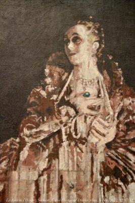 photographie “Le Jour ni l’Heure 0949 : “La Louve” — Miss Gwen Ffrangcon-Davies as Isabella of France, 1932, Londres, Tate Gallery, Paris, Petit Palais, exp. Sickert, dimanche 4 décembre 2022, 12:07:42” par Renaud Camus — www.renaud-camus.net — Sickert, Walter Sickert, Gwen Ffrangcon-Davies, Gwen Frangcon-Davies as Queen Isabella, 1932, Tate, Tate Gallery, Londres, London, Paris, Petit Palais, exposition Sickert