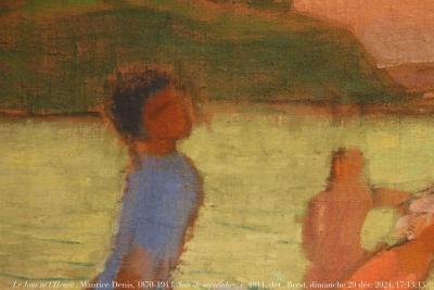 photographie “Le Jour ni l’Heure 8737 : Maurice Denis, 1870-1943, Soir de septembre (la plage de Trestignel), c. 1911, dét., musée des Beaux-Arts de Brest, dimanche 29 décembre 2024, 17:13:13” par Renaud Camus — www.renaud-camus.net — Denis, Maurice Denis, Soir de septembre, Trestignel, la plage de Trestignel, Brest, plage, enfant, musée de Brest, musée des Beaux-Arts de Brest, 30 décembre 2024