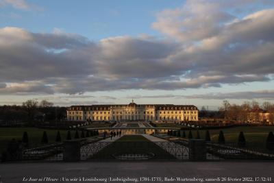 photographie “Le Jour ni l\'Heure : Un soir à Louisbourg (Ludwigsburg, 1704-1722), Bade-Wurtemberg, samedi 26 février 2022, 17:32:41” par Renaud Camus — www.renaud-camus.net — Le Jour ni l'Heure, Un soir à Louisbourg, Ludwigsburg, 1704-1722, Bade-Wurtemberg, samedi 26 février 2022, 17:32:41, Eberhard-Louis de Wurtemberg, baroque