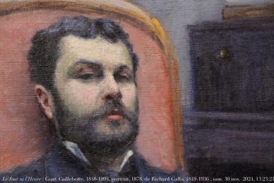 photographie “Le Jour ni l’Heure 6071  : Gustave Caillebotte, 1848-1894, portrait de M. G. (Richard Gallo, 1849-1936], 1878,dét., Paris, exp. \