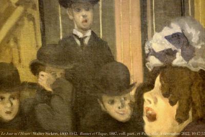 photographie “Le Jour ni l’Heure 0780 : Walter Sickert, 1860-1942, Bonnet et Claque, Ada Lundberg [1850-1899] at the Marylebone Music Hall, coll. part. et exp. Sickert, Petit Palais, Paris, dimanche 4 décembre 2022, 10:47:55” par Renaud Camus — www.renaud-camus.net — Sickert, Walter Sickert, Lundberg, Ada Lundberg, Bonnet and Claque, Ada Lundberg at the Marylebone Music Hall, 1887, Paris, Petit Palais, exposition Sickert