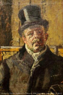 photographie “Le Jour ni l’Heure 0817 : Walter Sickert, 1860-1942, portrait, c. 1910, de Jacques-Émile Blanche, 1861-1942, Londres, Tate Gallery, et Paris, exp. Sickert, Petit Palais, dimanche 4 décembre 2022, 11:08:12” par Renaud Camus — www.renaud-camus.net — Sickert, Walter Sickert, Blanche, Jacques-Émile Blanche, portrait, 1910, peintre, Londres, London, Tate Gallery, Paris, exposition Sickert, Petit Palais