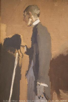 photographie “Le Jour ni l’Heure 0818 : Walter Sickert, 1860-1942, Aubrey Beardsley, 1872-1898,  1894, Londres, Tate Gallery, Paris, exp. Sickert, Petit Palais, dimanche 4 décembre 2022, 11:09:07” par Renaud Camus — www.renaud-camus.net — Sickert, Walter Sickert, Beardsley, Aubrey Beardsley, portrait, Tate, Tate Gallery, Londres, London, Paris, Petit Palais, exposition Sickert