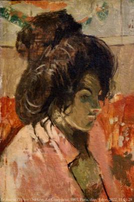 photographie “Le Jour ni l’Heure 0808 : Walter Sickert, 1860-1942, La Giuseppina against  a map of Venice, c. 1903-1904, coll. Mr & Mrs Michael Hughes, Paris, exposition Sickert, Petit Palais, dimanche 4 décembre 2022, 11:04:28” par Renaud Camus — www.renaud-camus.net — Sickert, Walter Sickert, La Giuseppina, La Giuseppina against a map of Venice, Mr ans Mrs Michael Hughes, Paris, Petit Palais, 'exposition, Venise, Venice, carte