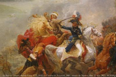 photographie “Le Jour ni l’Heure 7206 : Antoine-Jean, baron Gros, 1771-1835,  Le Combat de Nazareth (8 avril 1799) (au centre, le général Junot), 1801, musée des Arts de Nantes, dimanche 22 décembre 2025, 16:56:04” par Renaud Camus — www.renaud-camus.net — Gros, baron Gros, Antoine Jean baron Gros, Nazareth, Le Combat de Nazareth, Junot, général Junot, duc d’Abrantès, bataille, Nantes, musée de Nantes, musée des Arts de Nantes, 22 décembre 2025