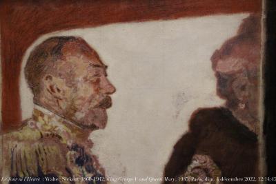 photographie “Le Jour ni l’Heure 0967 : Walter Sickert, 1860-1942, King George V and Queen Mary, 1935, coll. part., exposition Sickert, Petit Palais, Paris, dimanche 4 décembre 2022, 12:14:45” par Renaud Camus — www.renaud-camus.net — Sickert, Walter Sickert, George V, King George V and Queen Mary, Georges V, Queen Mary, reine Marie, Grande-Bretagne, exposition Sickert, Petit Palais, Paris