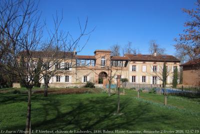 photographie “Le Jour ni l’Heure 0935 : Jacques-Pascal Virebent, 1746-1831, château de Las Bordes, ou Lasbordes, 1816, Balma, Haute-Garonne, Languedoc, Occitanie, dimanche 2 février 2020, 12:47:19” par Renaud Camus — www.renaud-camus.net — Balma, Las Bordes, château de Lasbordes, château, maison, mansion, castle, burg, schloss, castello, castillo, Toulouse, Haute-Garonne, néoclassique, néoclassicisme, neoclassical, neoclassicim, neoclassicism, Virebent, architecte, architect, Jacques-Pascal Virebent