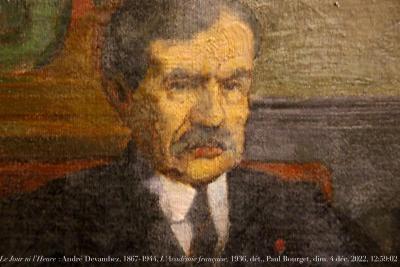 photographie “Le Jour ni l’Heure 1051 : André Devambez, 1867-1944, L’Académie française (séance du 19 juillet 1934), 1936, dét., Paul Bourget, 1852-1935, Paris, Institut, et exp. Devambez, Petit Palais, dimanche 4 décembre 2022, 12:59:02” par Renaud Camus — www.renaud-camus.net — Devambez, André Devambez, Académie française, L'Académie française, 1936, Bourget, Paul Bourget, Paris, Institut de France, exposition Devambez, Petit Palais