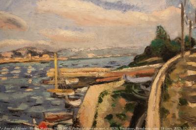 photographie “Le Jour ni l’Heure 0261 : Henri Matisse, 1869-1954, Bateaux dans un port, c. 1926, Toulouse, fondation Bemberg, samedi 18 jnvier 2025, 17:31:23” par Renaud Camus — www.renaud-camus.net — Matisse, Henri Matisse, Bateaux dans un port, paysage, tableau, marine, Toulouse, fondation Bemberg