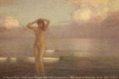 photographie “Le Jour ni l’Heure 8783 : Émile-René Ménard, 1862-1930, Nu sur la mer, c. 1898, musée des Beaux-Arts de Brest, dimanche 29 décembre 2024, 17:51:11” par Renaud Camus — www.renaud-camus.net — Ménard, Émile-René Ménard, Nu sur la mer, nu, femme, femme nue, mer, plage, Bretagne, pastel, 1898, Brest, musée de Brest, musée des Beaux-Arts de Brest