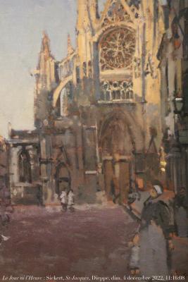 photographie “Le Jour ni l’Heure 0828 : Walter Sickert, 1860-1942, La Façade de Saint-Jacques (à Dieppe), Rouen, musée des Beaux-Arts, Paris, Petit Palais, exp. Sickert, dimanche 4 décembre 2023, 11:16:08” par Renaud Camus — www.renaud-camus.net — Sickert, Walter Sickert, The Façade of St Jacques, Saint-Jacques, Dieppe, façade, église Saint-Jacques, Rouen, musée des Beaux-Arts, Paris, Petit Palais, 4 décembre 2023, exposition Sickert