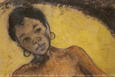 photographie “Le Jour ni l’Heure 0298 : Paul Gauguin, 1848-1903, étude pour Aita tamari vahiné Judith te parari, c. 1894-1895, Toulouse, fondation Bemberg, samedi 18 janvier 2025, 17:41:29” par Renaud Camus — www.renaud-camus.net — Gauguin, Paul Gauguin, étude, Aita tamari vahiné Judith te parari, 1895, Toulouse, Bemberg, fondation Bemberg, 11 février 2025