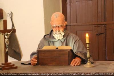 photographie “Le Jour ni l’Heure 2303 : autoportrait en ermite, ermitage de San Saturio, Soria, Vieille-Castille, Espagne, mardi 27 août 2024, 12:26:17” par Renaud Camus — www.renaud-camus.net — autoportrait, selfportrait, autoritratto, autoretrato, selbstbildnis, autoportrait en ermite, ermite, ermitage, Ermita de San Saturio, Soria, Castille, Vieille-Castillle, Espagne